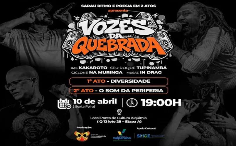 Sarau “Vozes da Quebrada – Ritmo e Poesia em dois atos” celebra diversidade em Valparaíso de Goiás